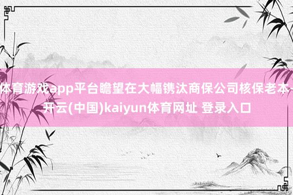 体育游戏app平台瞻望在大幅镌汰商保公司核保老本-开云(中国)kaiyun体育网址 登录入口