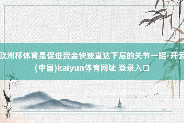 欧洲杯体育是促进资金快速直达下层的关节一招-开云(中国)kaiyun体育网址 登录入口