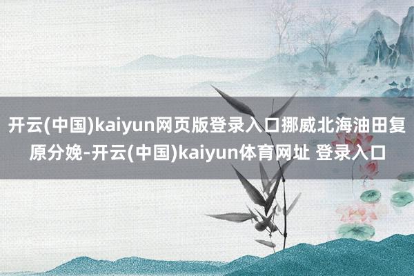 开云(中国)kaiyun网页版登录入口挪威北海油田复原分娩-开云(中国)kaiyun体育网址 登录入口