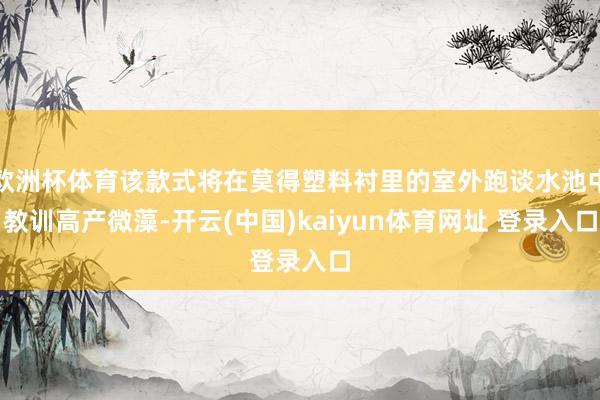 欧洲杯体育该款式将在莫得塑料衬里的室外跑谈水池中教训高产微藻-开云(中国)kaiyun体育网址 登录入口