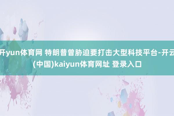 开yun体育网 特朗普曾胁迫要打击大型科技平台-开云(中国)kaiyun体育网址 登录入口