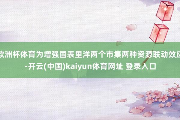 欧洲杯体育为增强国表里洋两个市集两种资源联动效应-开云(中国)kaiyun体育网址 登录入口