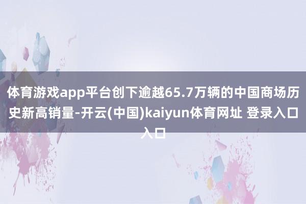 体育游戏app平台创下逾越65.7万辆的中国商场历史新高销量-开云(中国)kaiyun体育网址 登录入口