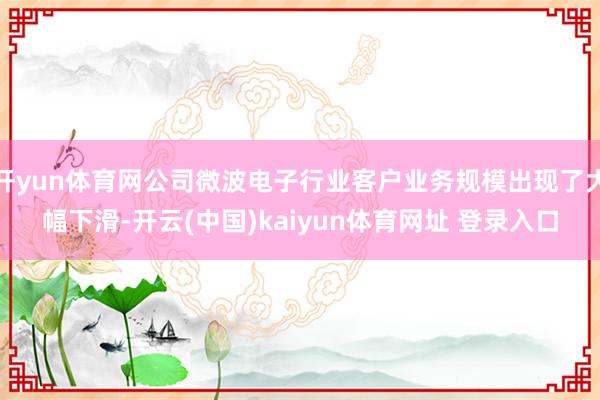 开yun体育网公司微波电子行业客户业务规模出现了大幅下滑-开云(中国)kaiyun体育网址 登录入口