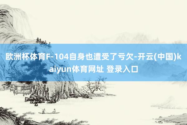 欧洲杯体育F-104自身也遭受了亏欠-开云(中国)kaiyun体育网址 登录入口