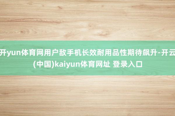 开yun体育网用户敌手机长效耐用品性期待飙升-开云(中国)kaiyun体育网址 登录入口