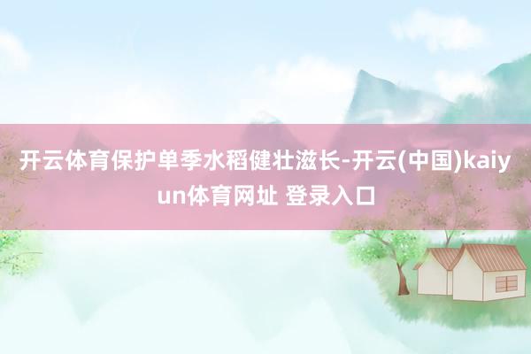 开云体育保护单季水稻健壮滋长-开云(中国)kaiyun体育网址 登录入口