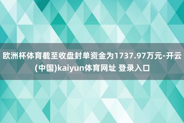 欧洲杯体育截至收盘封单资金为1737.97万元-开云(中国)kaiyun体育网址 登录入口