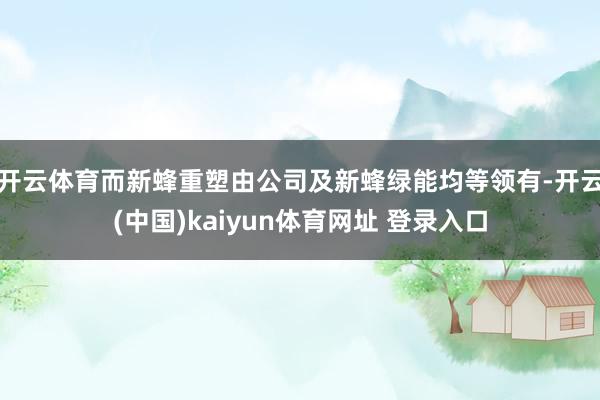 开云体育而新蜂重塑由公司及新蜂绿能均等领有-开云(中国)kaiyun体育网址 登录入口