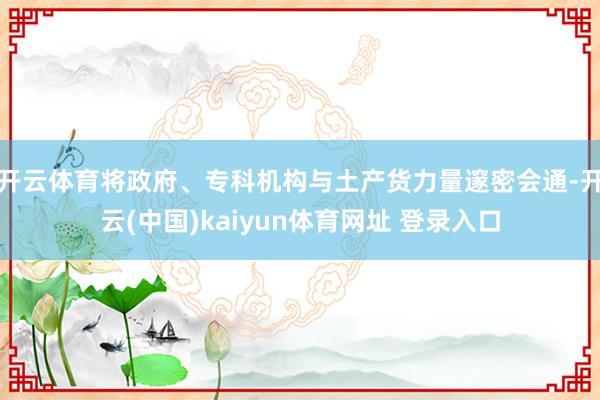 开云体育将政府、专科机构与土产货力量邃密会通-开云(中国)kaiyun体育网址 登录入口