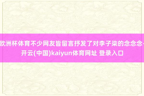 欧洲杯体育不少网友皆留言抒发了对李子柒的念念念-开云(中国)kaiyun体育网址 登录入口