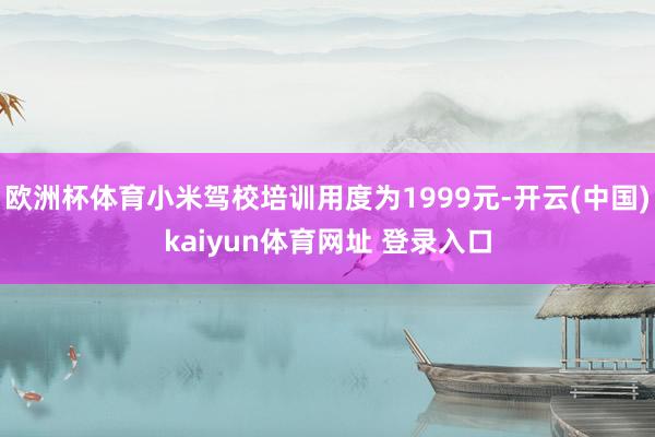 欧洲杯体育小米驾校培训用度为1999元-开云(中国)kaiyun体育网址 登录入口