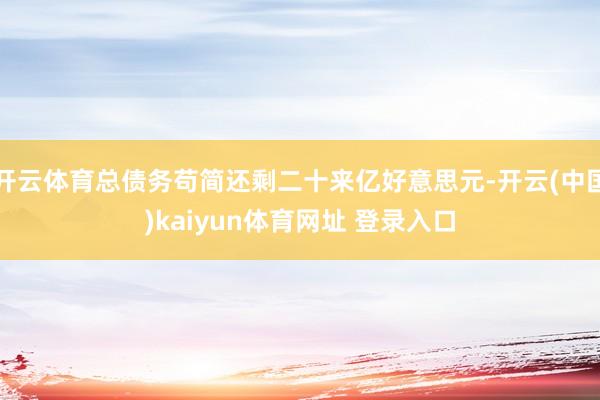 开云体育总债务苟简还剩二十来亿好意思元-开云(中国)kaiyun体育网址 登录入口