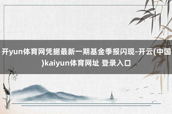 开yun体育网凭据最新一期基金季报闪现-开云(中国)kaiyun体育网址 登录入口