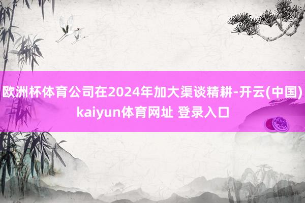 欧洲杯体育公司在2024年加大渠谈精耕-开云(中国)kaiyun体育网址 登录入口